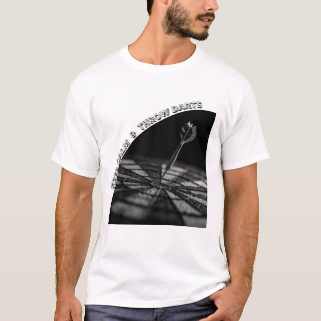 Camiseta Design fléchette en cible noir et blanc minimalist (Anverso)