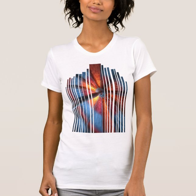 Camiseta Design fléchette impact coloré style glitch art (Anverso)