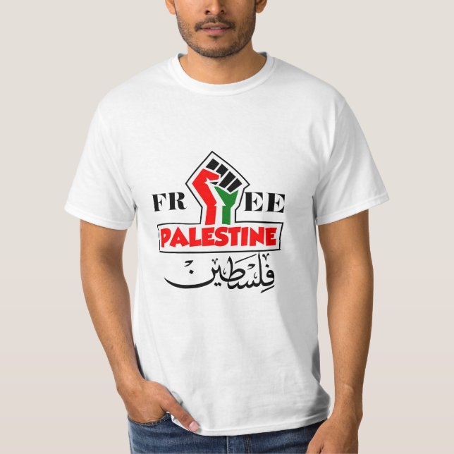 Camiseta Design "FREE PALESTINE" – Solidarité et Résistance (Anverso)