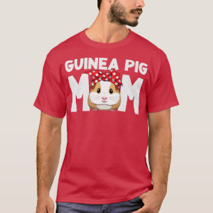 Camiseta Design The Guinea Pig Mom With Pink Bow So Cute 