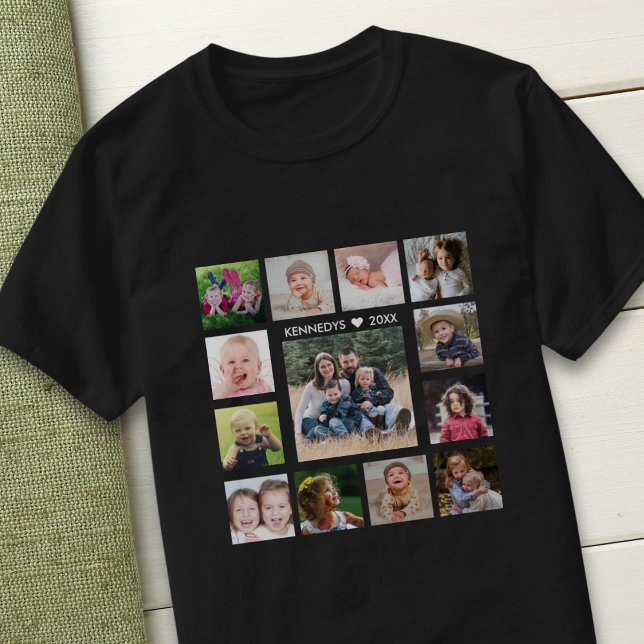 Camiseta Design Your Own 13 Photo Collage Text Family Name (Subido por el creador)
