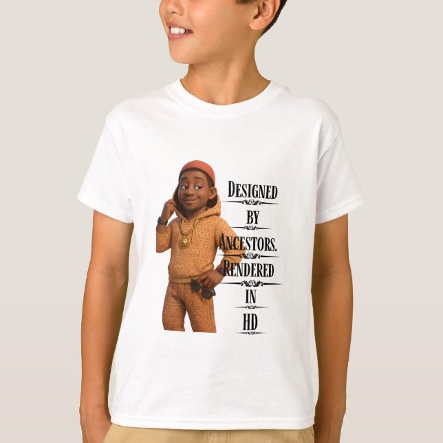 Camiseta Designed By Ancestors,Pixarstyle 3D (Anverso)