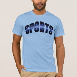 Camiseta Designerschrift Sports Blau  Jalousiemuster