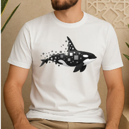 Camiseta Desintegración digital de orcas - Serie de ciberoc