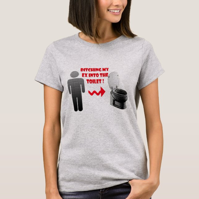 Camiseta Desintegración divertida ex en el retrete (Anverso)
