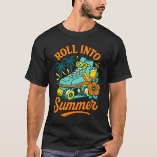 Camiseta Deslizar en el patín de rodillos retro de verano