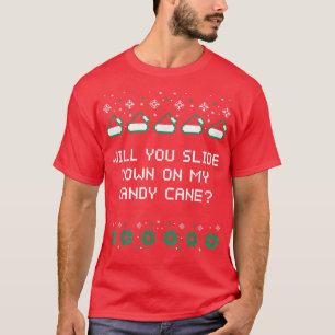 Camiseta Deslizar mi Chiste de Navidades de caña de golosin
