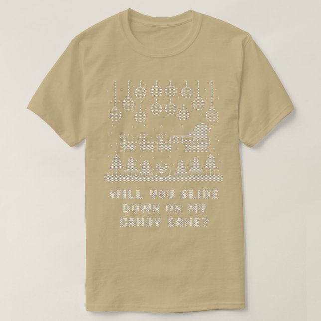 Camiseta Deslizar mi Chiste de Navidades de caña de golosin (Diseño del anverso)