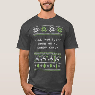 Camiseta Deslizar mi Chiste de Navidades de caña de golosin