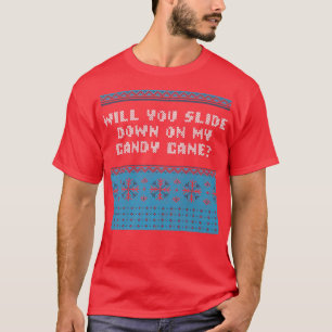 Camiseta Deslizar mi Chiste de Navidades de caña de golosin