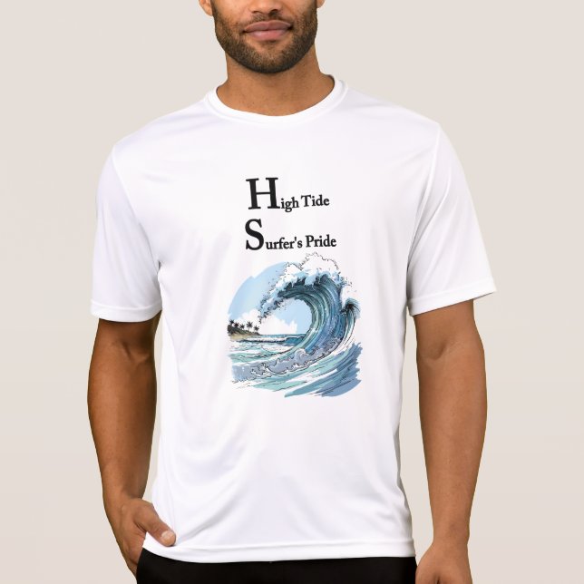 Camiseta “Deslizarse a través de ecos” Olas de surf de vera (Anverso)