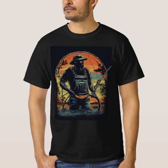 Camiseta Deslumbramiento de pesca divertida Reel - Negro an (Anverso)