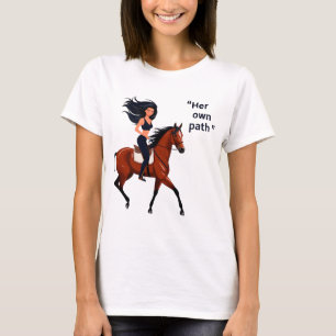 Camiseta Deslumbrando su sendero: Mujer a caballo