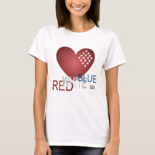 Camiseta Deslumbrante Patriótico del Corazón de los Diamant