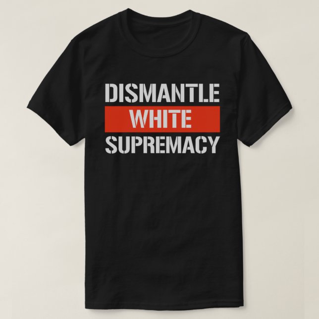 Camiseta Desmandar Pegatina rectangular de supremacía blanc (Diseño del anverso)