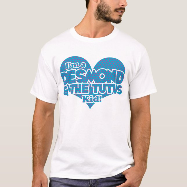 Camiseta Desmond y los tutúes - azul con los puntos rosados (Anverso)
