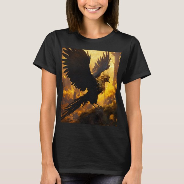 Camiseta Desolado Magico Negro & Golden Phoenix Tee" (Anverso)