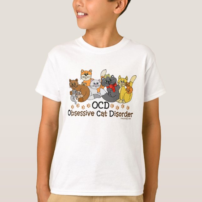 Camiseta Desorden obsesivo del gato de OCD (Anverso)