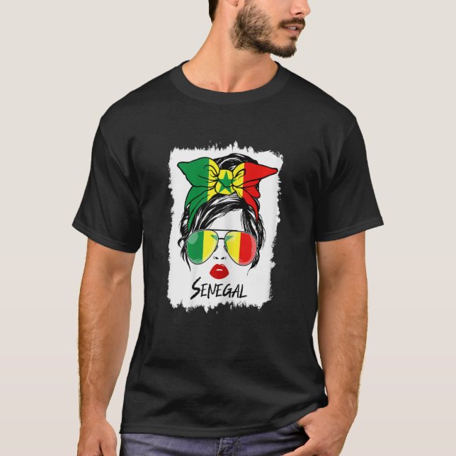 Camiseta Desordenada Bandera De Senegal Gana A Patriótico W (Anverso)