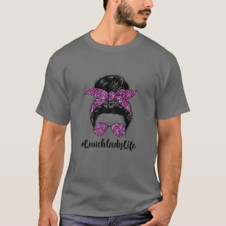 Camiseta Desordenada mujer Bun Hair Leopard Cabecera de Com
