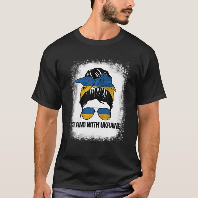 Camiseta Desordenada mujer de cabello parada con Ucrania li (Anverso)