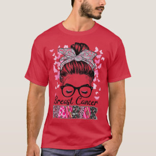 Camiseta Desordenado Bun Cáncer de Mama Guerrero Cáncer de