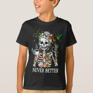 Camiseta Desordenado café que bebe un bollo Las mujeres nun