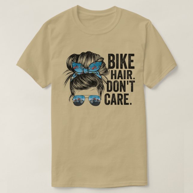 Camiseta Desordenado Chica Bun Bike Hair no le importa (Diseño del anverso)