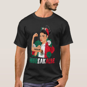 Camiseta Desordenado Chica De Un Bandera De México Orgullo