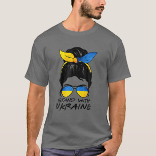 Camiseta Desordenado Chica de un bollo, Ucrania, estoy con 