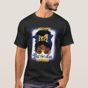 Camiseta Desordenado un Chica con bandera de Barbados