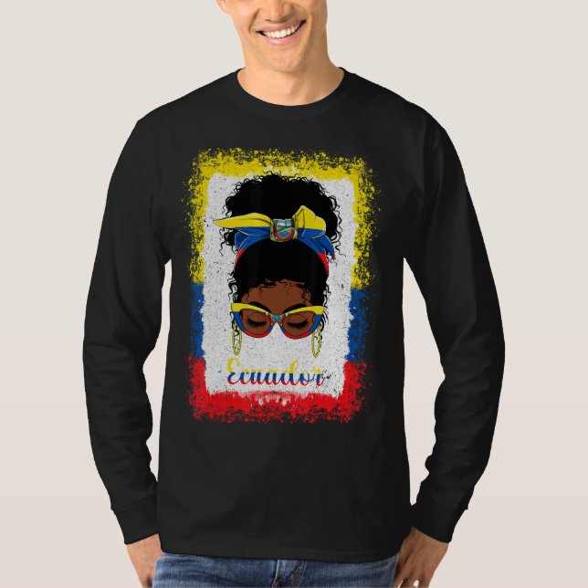 Camiseta Desordenado un ecuatoriano Bandera de Ecuador: Muj (Anverso)