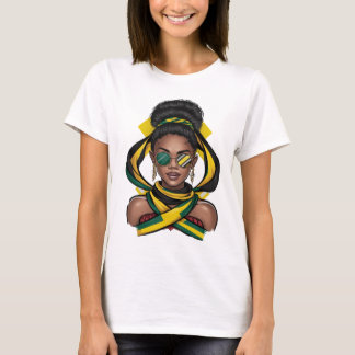 Camiseta Desordenado un jamaiquino Bandera de Jamaica Mujer