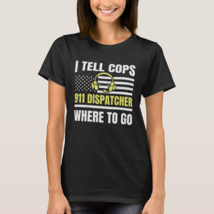 Camiseta Despachador 911 Línea Amarilla Delgada Despacho US