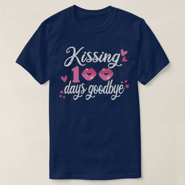 Camiseta Despedida de 100 días de beso para profesor de pre (Diseño del anverso)