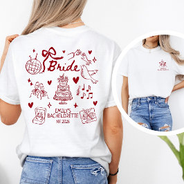 Camiseta Despedida de Soltera Coqueta Roja Novia Personaliz