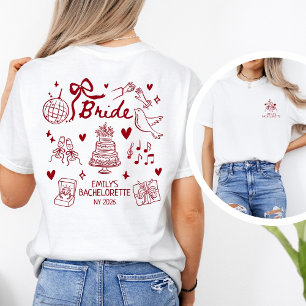 Camiseta Despedida de Soltera Coqueta Roja Novia Personaliz