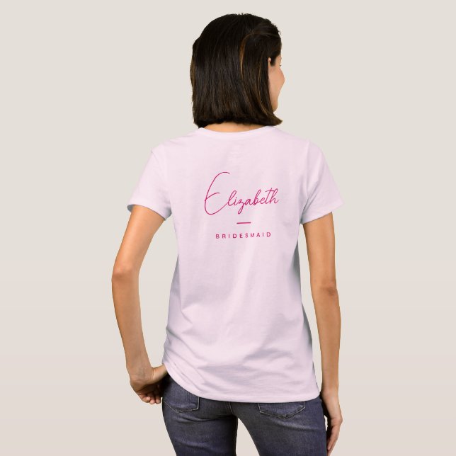 Camiseta Despedida de Soltera de Damas de Honor Doble Cara (Reverso completo)