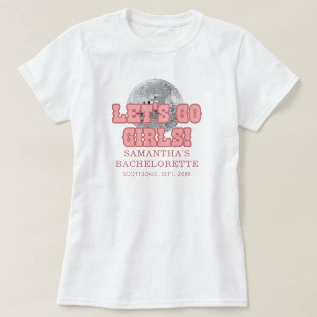 Camiseta Despedida de soltera Disco Retro Personalizada a j (Diseño del anverso)