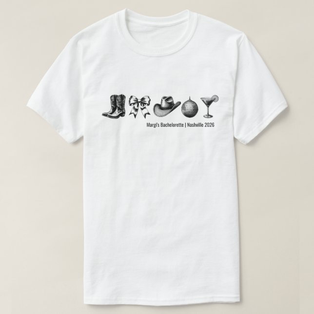 Camiseta Despedida de soltera disco western (Diseño del anverso)