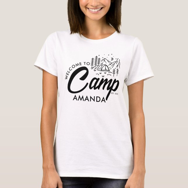 Camiseta Despedida de soltera en campamento de montaña pers (Anverso)