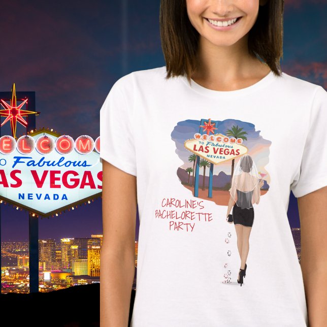 Camiseta Despedida de Soltera en Vegas Novia Morena Recuerd (Subido por el creador)