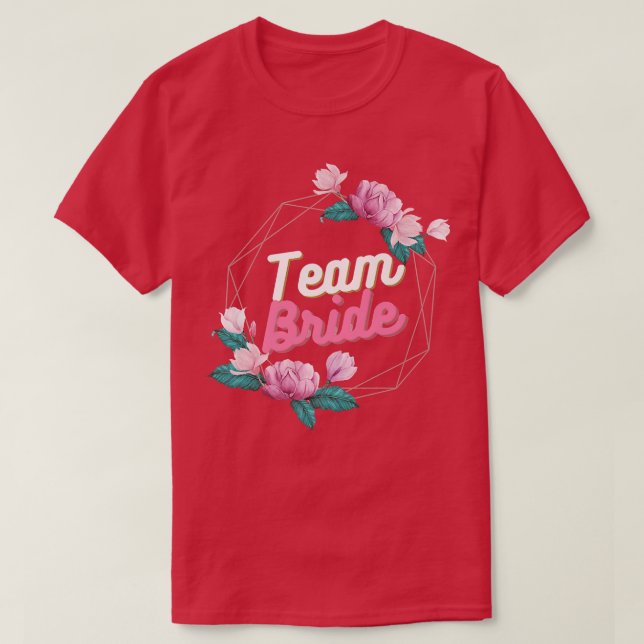 Camiseta Despedida de soltera  Equipo Novia flor 18 (Diseño del anverso)