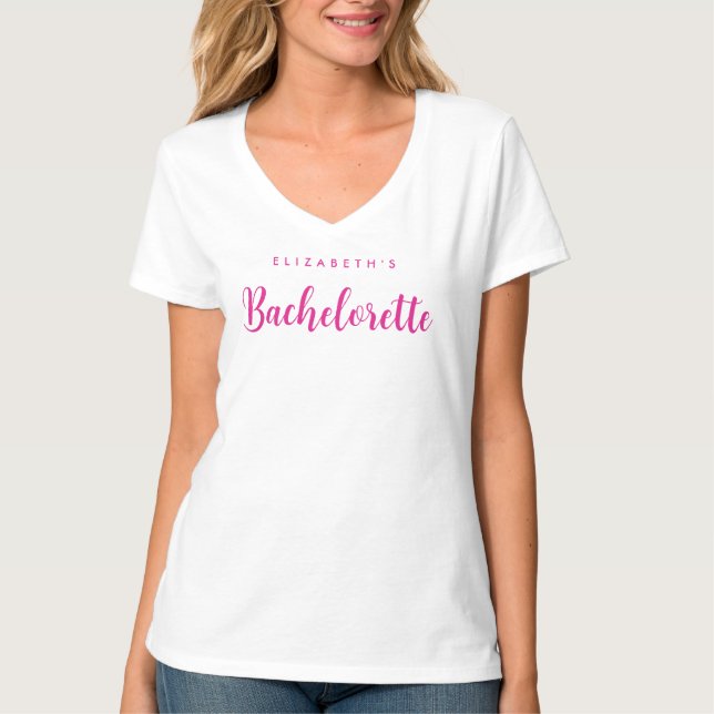 Camiseta Despedida de soltera, grupo de mujeres, blanco y r (Anverso)