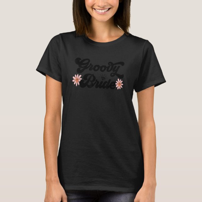 Camiseta Despedida de soltera Novia Groovy Hippie 70s 80s E (Anverso)