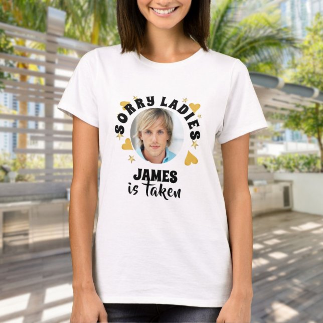 Camiseta Despedida de soltera personalizada con foto del no (Personalized Bachelorette Party Grooms Face Photo T-Shirt)