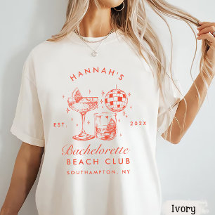 Camiseta Despedida de soltera Retro Moderna Naranja y Rayas