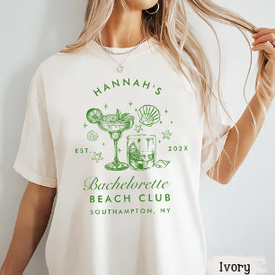 Camiseta Despedida de soltera Retro Moderna Rayas Verdes y