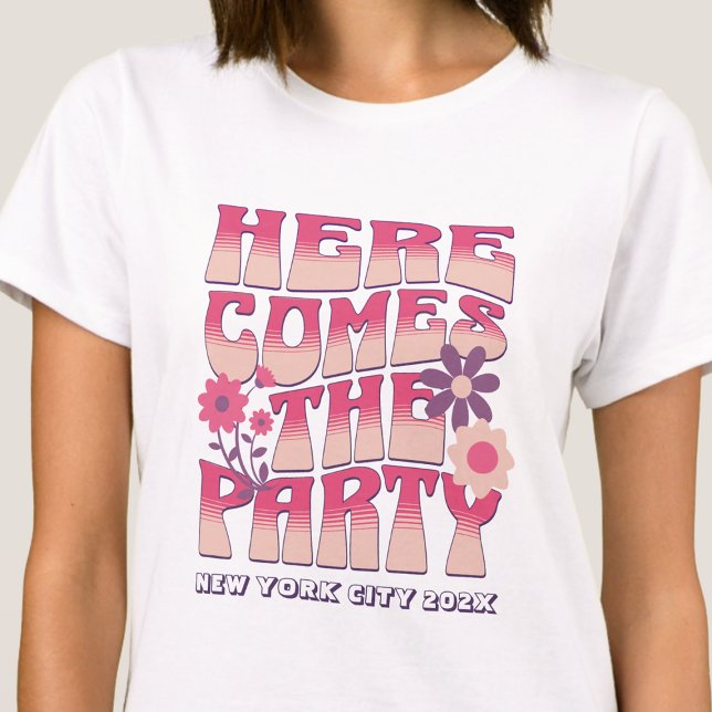 Camiseta Despedida de Soltera Viene La Fiesta Groovy (Subido por el creador)