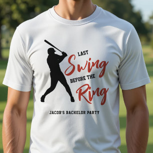 Camiseta Despedida de Soltero de Béisbol Último Swing Antes